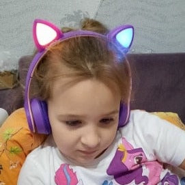 LED Cat Ear Wireless Bluetooth Headphones