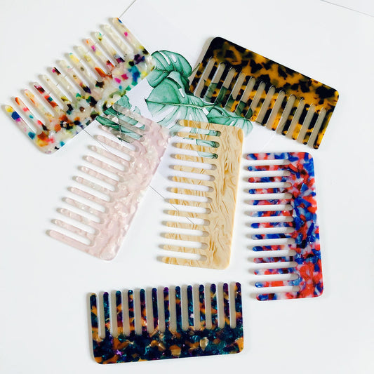 Colorful Acetate Anti-static Hair Combs (Straight)