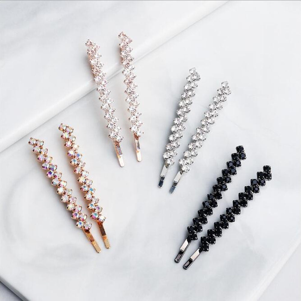 Crystal Rhinestone Hair Clips (Straight)