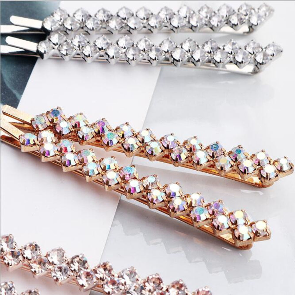 Crystal Rhinestone Hair Clips (Straight)