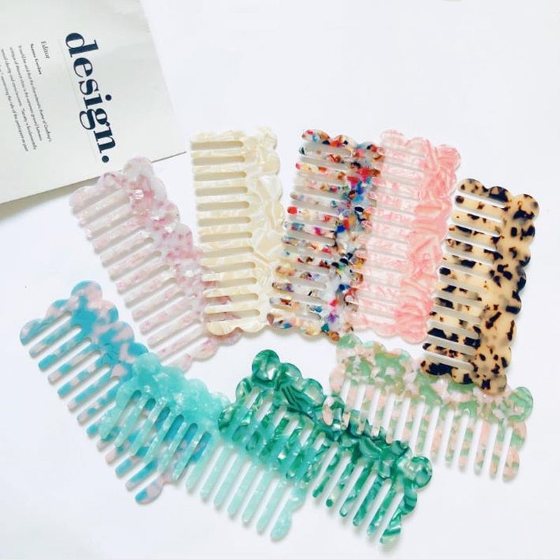 Colorful Acetate Anti-static Hair Combs (Straight)