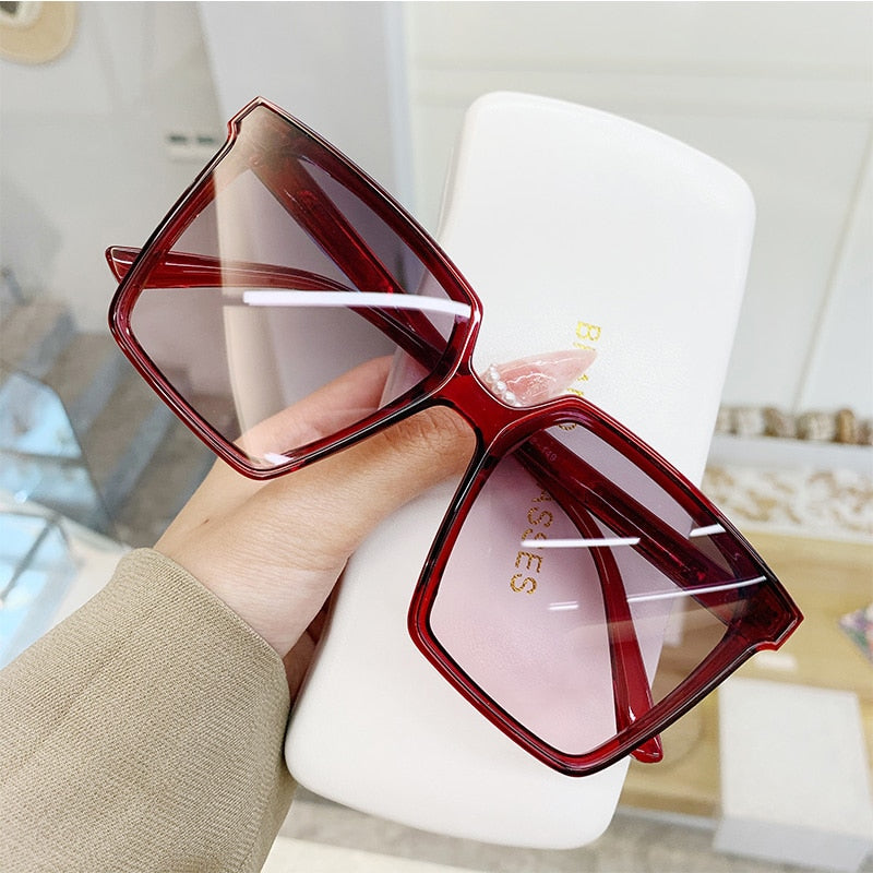 Trendy Vintage Square Oversized Sunglasses