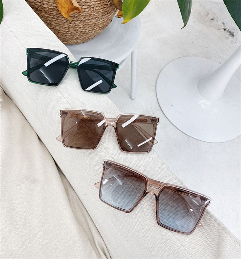 Trendy Vintage Square Oversized Sunglasses