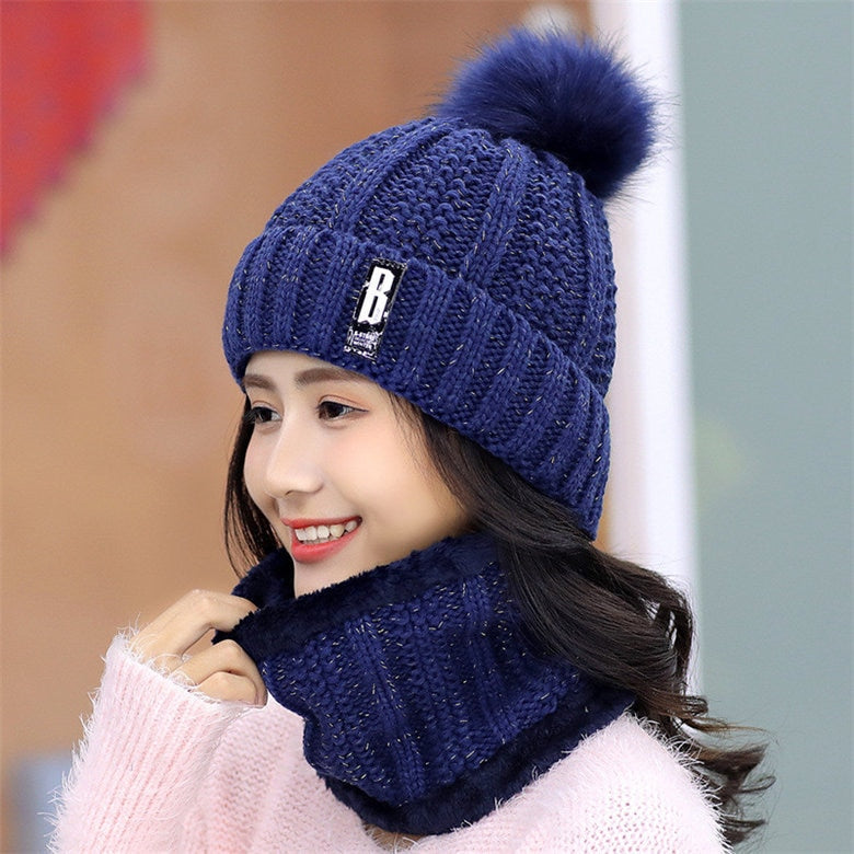 Knitted Beanie & Scarf Set