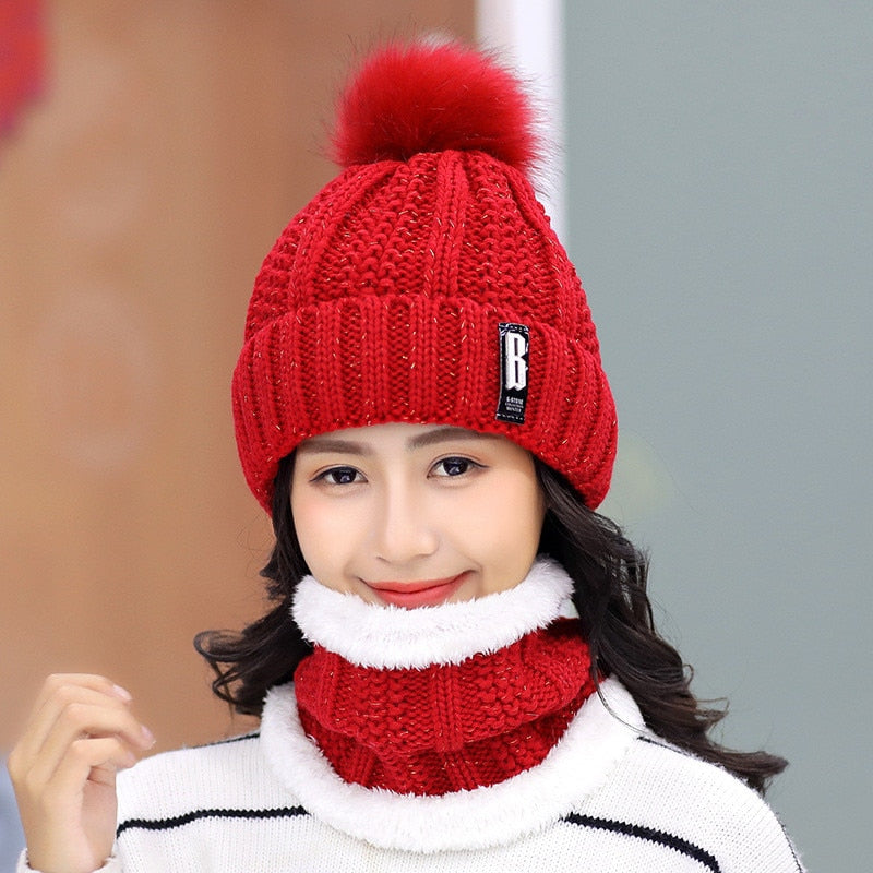 Knitted Beanie & Scarf Set