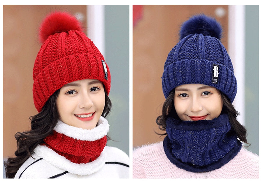 Knitted Beanie & Scarf Set