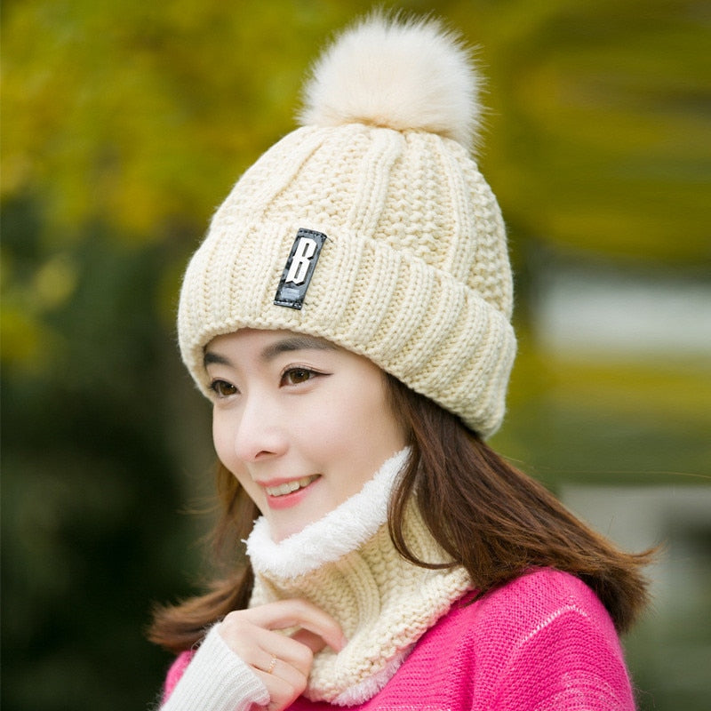 Knitted Beanie & Scarf Set