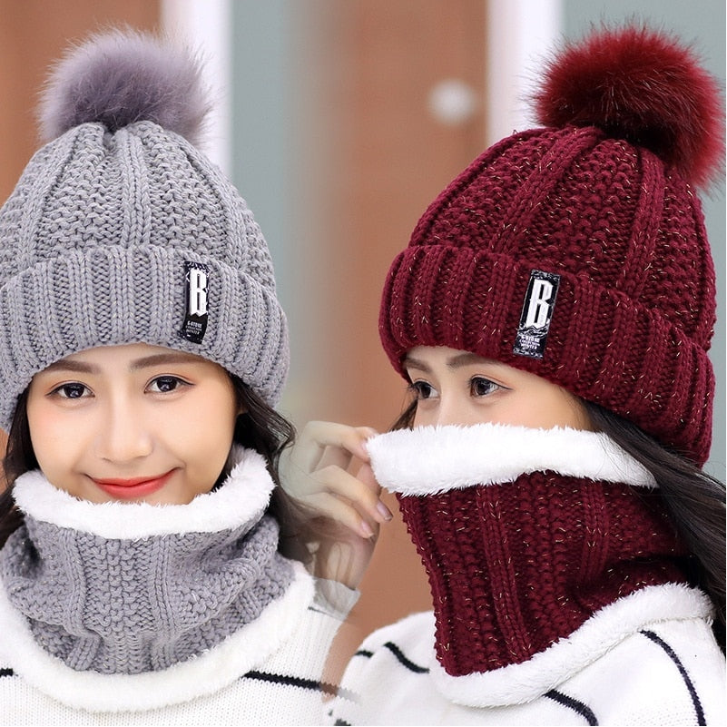 Knitted Beanie & Scarf Set