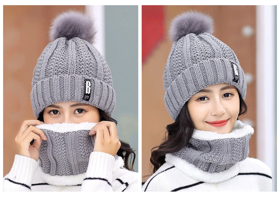 Knitted Beanie & Scarf Set