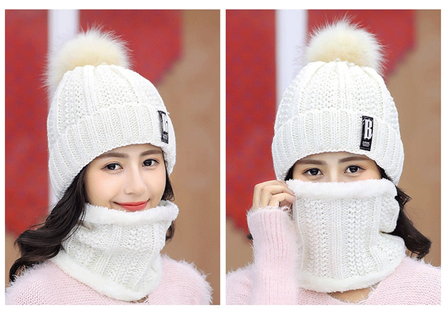 Knitted Beanie & Scarf Set