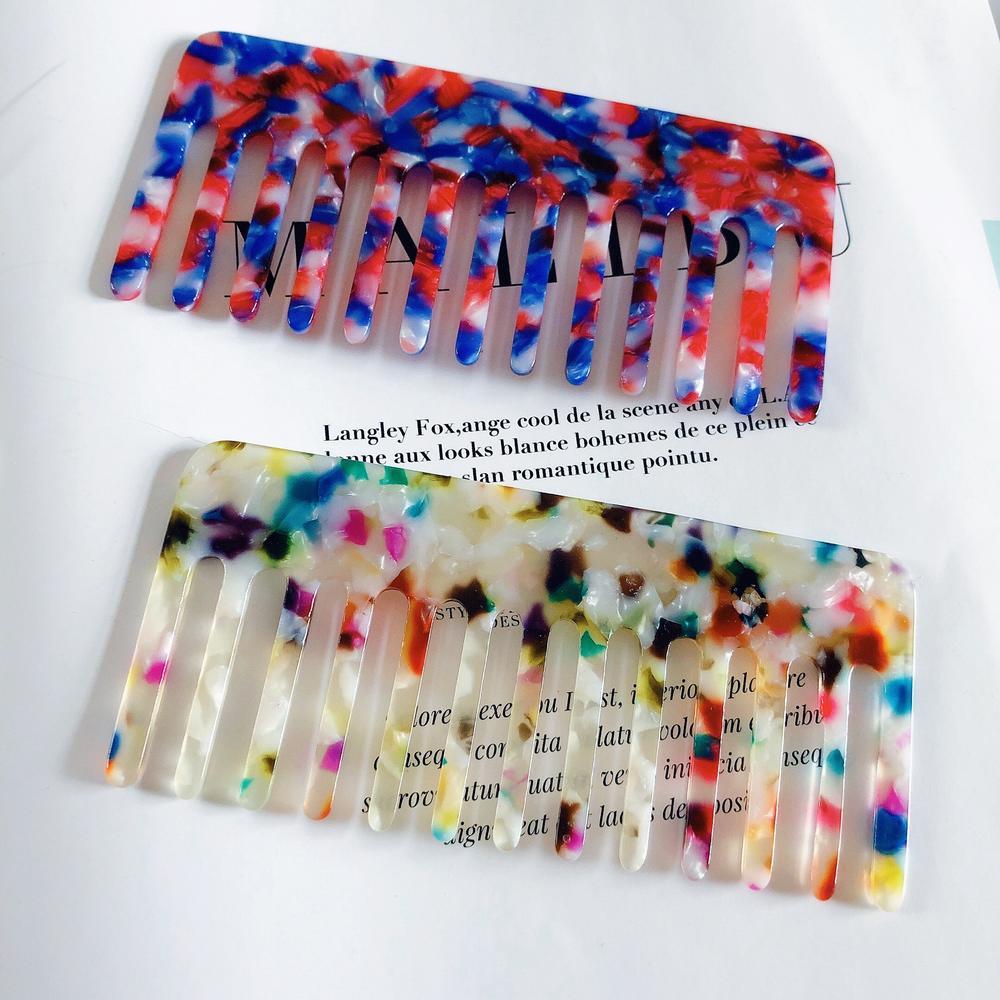 Colorful Acetate Anti-static Hair Combs (Straight)