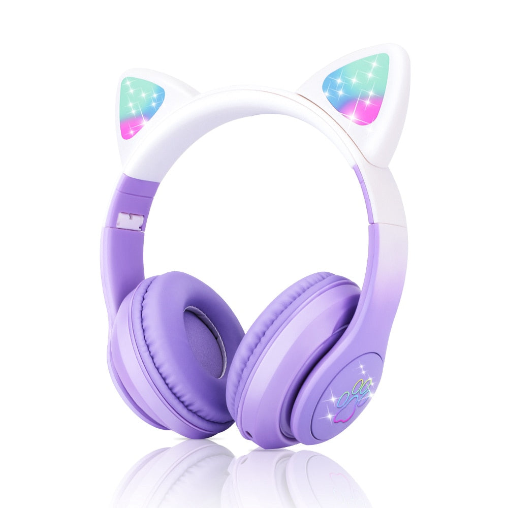 LED Cat Ear Wireless Bluetooth Headphones