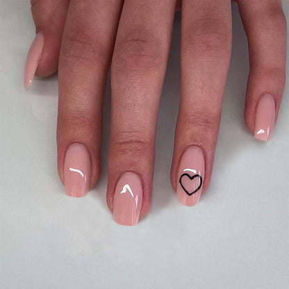 Press-On Pink w/ Solo Heart Accent