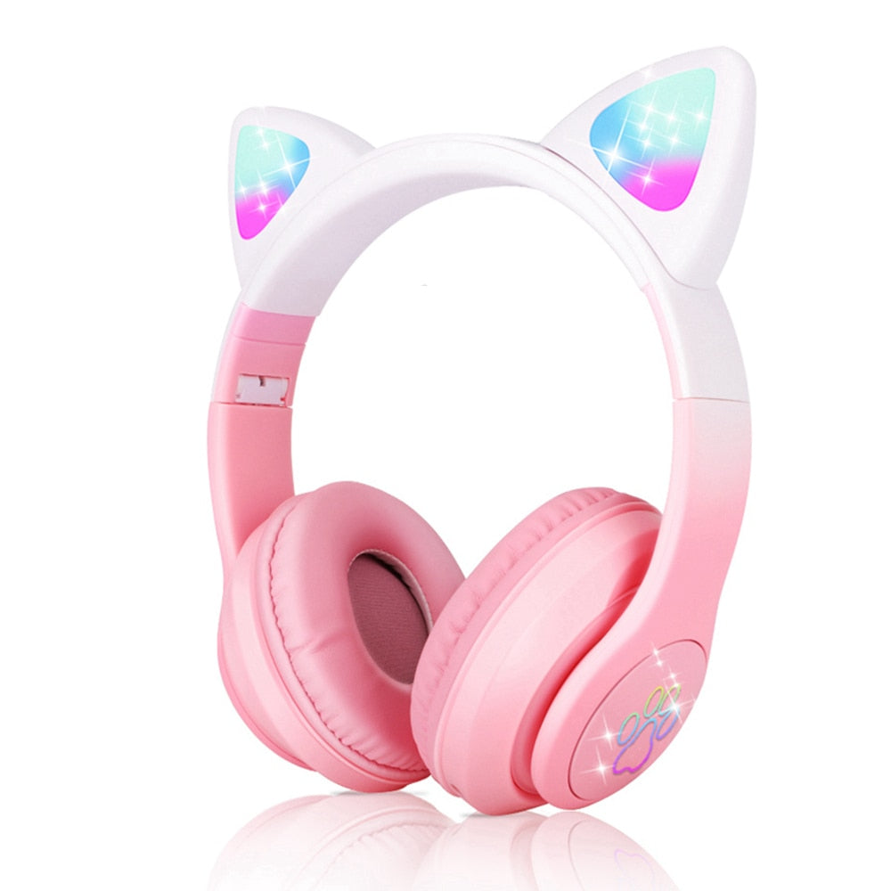 LED Cat Ear Wireless Bluetooth Headphones