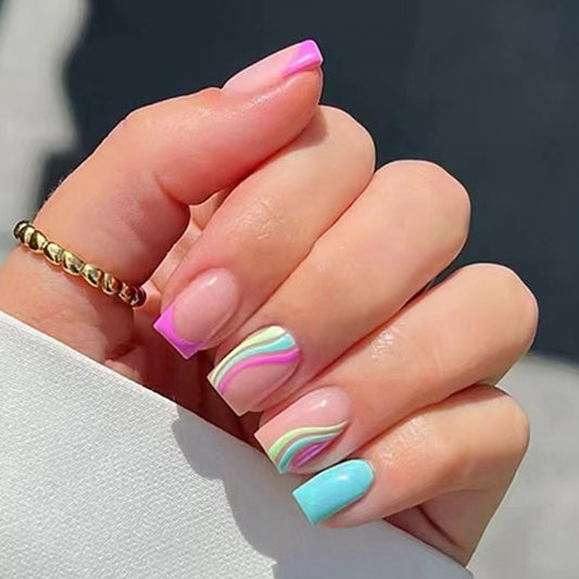 Press-On Pastel Swirl Accents